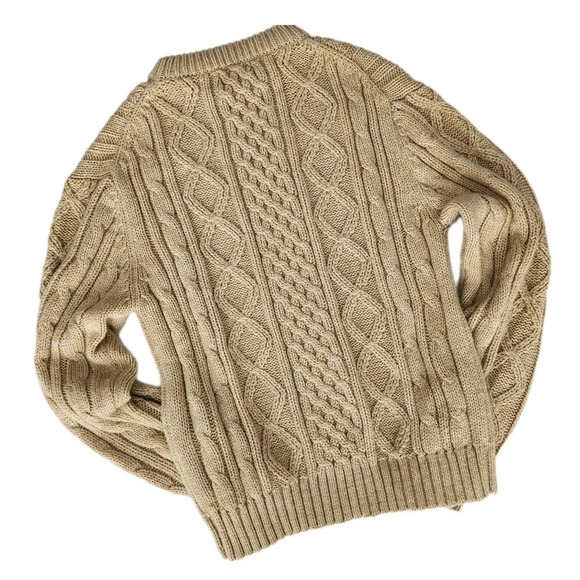 Vintage Cable Chunky Knit Sweater, Soft Sage Green, Women's Large - Picture 2 of 4